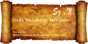 Székelyhidi Nándor névjegykártya