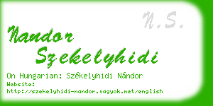 nandor szekelyhidi business card