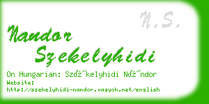 nandor szekelyhidi business card